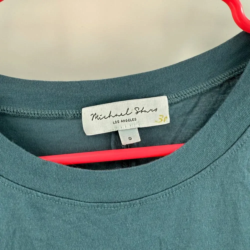 Michael Stars Solange Dress Size Small NEW Tie Waist Maxi Pebble Blue NWOT - Picture 6 of 15